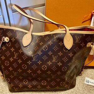 Authentic Louis Vuitton Neverfull MM Cherry Monogram Tote Bag